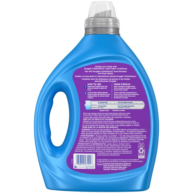 Snuggle Exhilarations Liquid Fabric Softener, Lavender and Vanilla Orchid, 2X Concentrated, 188 Loads - Image 2
